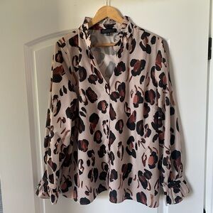 ELOQUII size 20 Leopard Button Down Blouse